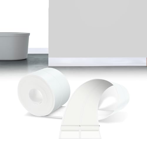 LIHIQIYA Weichsockelleiste Selbstklebend Weiß, 6M Sockelleiste Selbstklebende, 30x30mm Knickleiste Abschlussleiste aus PVC, Flexibel Knickleiste, Bodenleiste Abschlussleiste für Bad Küche Badezimmer von LIHIQIYA