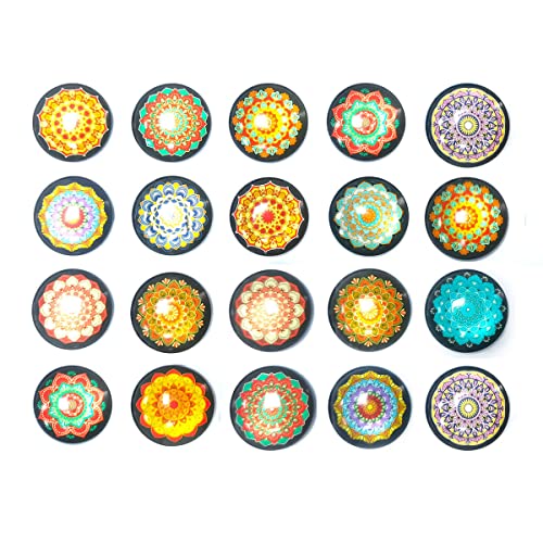 LIHUADE 20 Stück Dekorative Kaleidoskop Glas Cabochons Granulate,25mm Glasnuggets Gemischte Farbe für DIY Handwerk Schmuck Machen, LHDBLTXK000 von LIHUADE