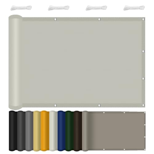 Kleines Sonnensegel 100 x 100 cm Sonnenschutz Wetterbeständig Rechteckige Markise mit Befestigungsseilen für Balkon Terrasse Schwimmbad Überdachung, cremefarben von LIHUANE
