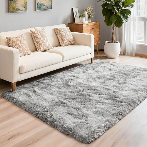 LIHUANE Shaggy Hochflor Teppich 140 x 210 cm Super Soft Hochwertiger Weich Moderne Teppiche Matte Teppichen Pflegeleicht Und Robust für Terrasse Und Garten, Hellgrau LIHUANE Shaggy Hochflor Teppich 140 x 210 cm Super Soft Hochwertiger Weich Moderne Teppiche Matte Teppichen Pflegeleicht Und Robust für Terrasse Und Garten, Hellgrau von LIHUANE