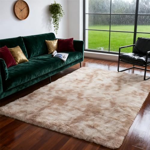 LIHUANE Shaggy Hochflor Teppich 210 x 280 cm Super Soft Hochwertiger Weich Moderne Teppiche Matte Teppichen Pflegeleicht Und Robust für Terrasse Und Garten, Beige LIHUANE Shaggy Hochflor Teppich 210 x 280 cm Super Soft Hochwertiger Weich Moderne Teppiche Matte Teppichen Pflegeleicht Und Robust für Terrasse Und Garten, Beige von LIHUANE
