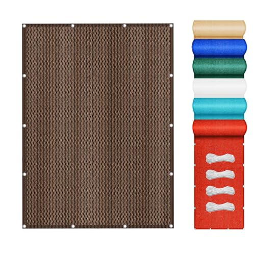 Schutztuch Sonnensegel 160 x 220 cm Reißfest Atmungsaktiv Sonnenschutz Sonnensegel inkl Befestigungsseile Sonnenschutz, Wasserdurchlässig für Pflanzenschutz Hühnerstall Outdoor, Braun von LIHUANE