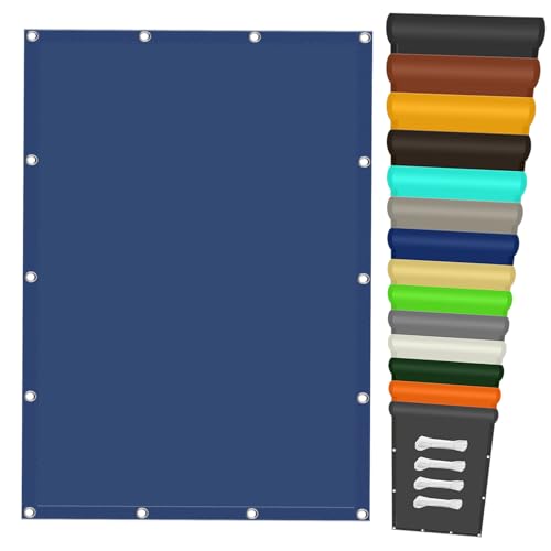 Sonnensegel Balkon Ohne Bohren 90 x 310 cm Wasserabweisend UV Schutz 98% UV Schutz Segeltuch Verschiedene Größen für Patio Hinterhof Rasengarten Outdoor-Aktivitäten, Dunkelblau von LIHUANE