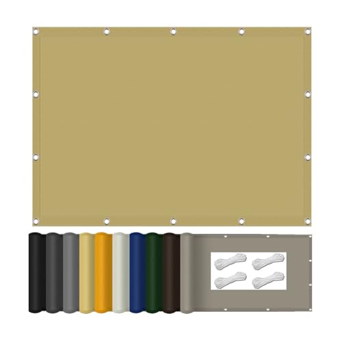 Sonnensegel Quadratisch 100 x 360 cm Wasserdicht Rechteckig mit Ösen Schattiernetz Sonnensege Befestigungsseile Premium für Patio Hinterhof Rasengarten Outdoor-Aktivitäten, Creme Farben von LIHUANE