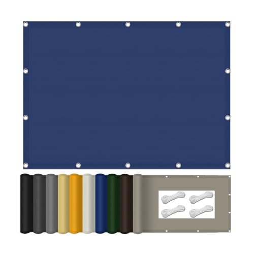 Sonnensegel Quadratisch 270 x 320 cm Wasserdicht Rechteckig mit Ösen Schattiernetz Sonnensege Befestigungsseile Premium für Patio Hinterhof Rasengarten Outdoor-Aktivitäten, Dunkelblau von LIHUANE