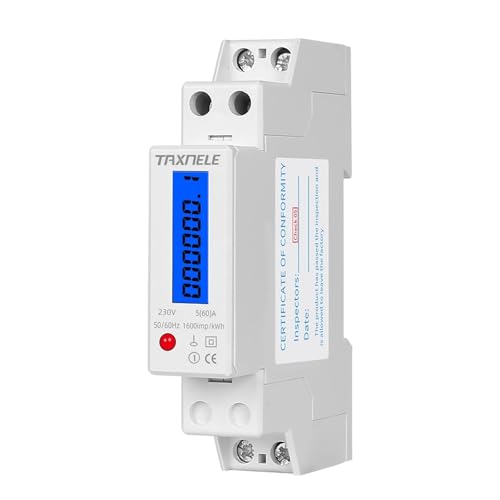 1P Einphasen-Wattmeter Stromverbrauch Analoger Energiezähler AC 230V 50Hz 60Hz 60A Schienentyp Wattstundenzähler LCD(Analog) von LIHWQ