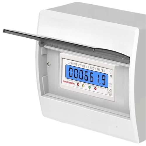 3-Phasen-4-Draht-Stromverbrauchszähler 50/60 Hz-Messgerät AC 3 * 127/220 V Energieverbrauchsmonitor LCD-Hintergrundbeleuchtung(Red) von LIHWQ