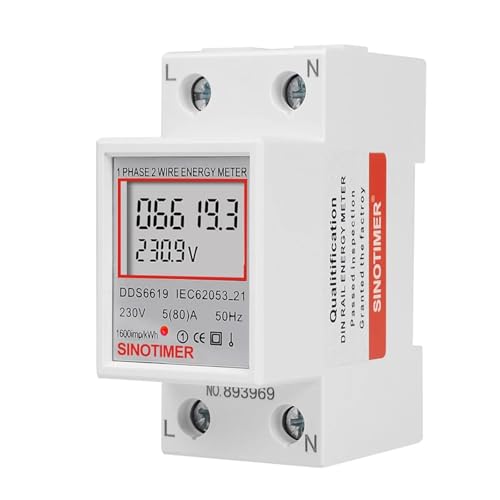 Digitaler Stromverbrauchsmonitor LCD-Anzeige 220 V 230 V Elektrischer Energiemonitor Einsparung 50 60 Hz Inneninstallation(StyleB) von LIHWQ