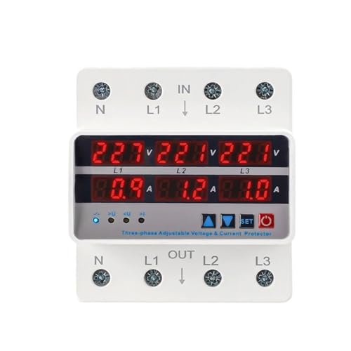 GP6-VA 3Phase 63A Din-schiene Einstellbare Über Unter Spannung Strom Grenze Schutz Relais Protector AC220V 380V(AC380V) von LIHWQ