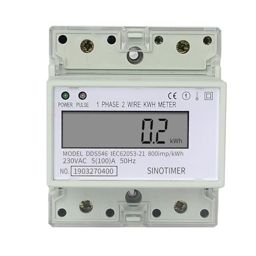 LCD Digital Single Phase AC 220V 230V 100A Meter Energie Strom Stromverbrauch Wattmeter Monitore Haushalt(Digital type DDS546) von LIHWQ