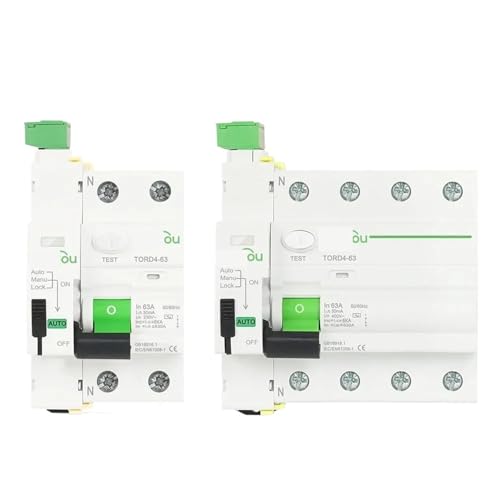 RCD RCCB Typ AC Smart Automatische Selbst-Wiedereinschaltung Gerät Differential Circuit Breaker 2P 230V 6KA 63A 30mA(4pole 30mA,63A) von LIHWQ