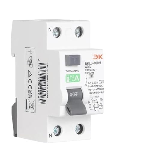 Typ A Elektromechanischer Fehlerstromschutzschalter Typ A 2-polig 10KA 25A 40A 63A 80A 100A 230V 30ma EKL6-100H(80A) von LIHWQ