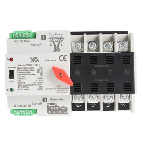 W2R ATS 4P Din Rail Automatic Transfer Switch Controller Elektrischer Typ ATS Max 100A 4POLE(W2R-4P-110V,63A) von LIHWQ