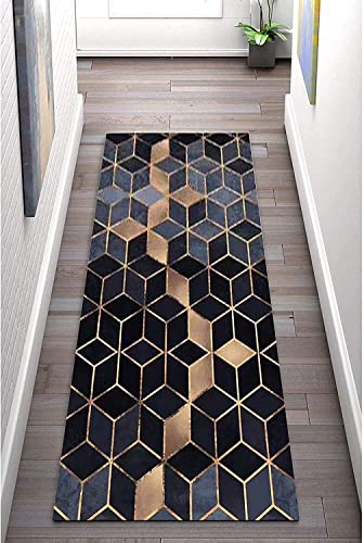 Korridor Teppich- Geometrische Flur Läufer Teppich, rutschfeste, Breite 80 cm / 100 cm / 140 cm erhältlich, Länge Anpassbare for Corridor (80×1000cm) von LIHY