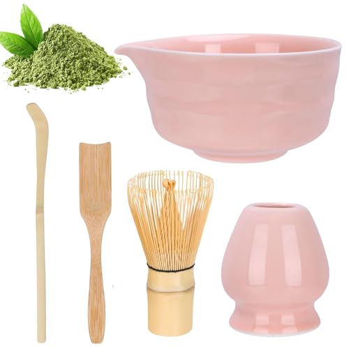 LIIGOU Rosa Matcha Set 5PCS Matcha Tea Kit mit Matcha Besen Match Schale Besenhalter Aus Keramik und Tee Löffel Japanisches Matcha Ceremonial Grade Kit Geschenk für Einsteiger LIIGOU Rosa Matcha Set 5PCS Matcha Tea Kit mit Matcha Besen Match Schale Besenhalter Aus Keramik und Tee Löffel Japanisches Matcha Ceremonial Grade Kit Geschenk für Einsteiger von LIIGOU