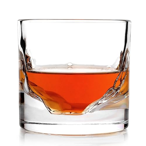 LIITON Whisky Gläser Grand Canyon 4-teilig aus Kristallglas, Tumblergläser, Geschenke für Männer für Cocktails, Gin, Bourbon, Rum, Trinkgläser Geschenkset je 270ml von LIITON