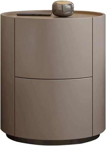 LIJBDDM Nachttisch, Betttisch, rund, Doppelschublade, Retro-Stil, Nachttisch für Schlafzimmer, Wohnzimmer, Sofa, Kommode LIJBDDM Nachttisch, Betttisch, rund, Doppelschublade, Retro-Stil, Nachttisch für Schlafzimmer, Wohnzimmer, Sofa, Kommode von LIJBDDM