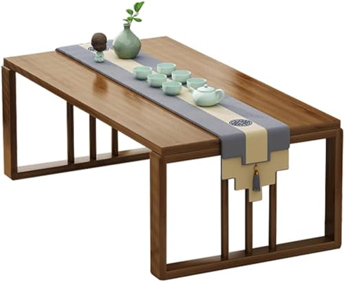 LIJBDDM Tatami Tisch, Fenstertisch, kleiner Couchtisch, Massivholz, Zen, japanischer Tatami-Teetisch, Schlafzimmer, sitzend, niedriger Tisch, klappbarer Kang-Tisch, Heimakzent-Möbel (Größe: 60 x 42 x von LIJBDDM