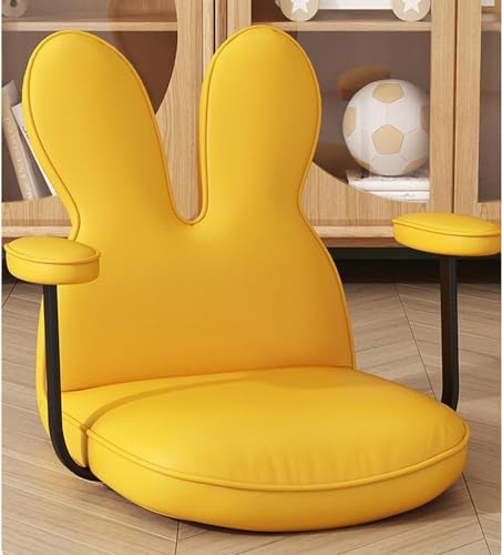 LIJBDDM Tragbarer Bodenstuhl, Tatami-Stuhl im japanischen Stil, mit Rückenstütze und Armlehne, für Zuhause, Erkerfenster, faule Rückenlehne, Farbe: Zitronengelb von LIJBDDM
