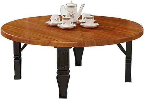 LIJBDDM Zusammenklappbarer runder Tisch, japanischer niedriger Tisch/Couchtisch/Arbeitszimmertisch/Esstisch, für Tatami-Schlafzimmer, Erkerfenstertisch (Größe: 60 cm, Farbe: C) von LIJBDDM