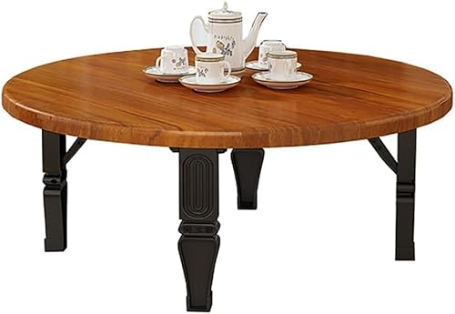 LIJBDDM Zusammenklappbarer runder Tisch, japanischer niedriger Tisch/Couchtisch/Arbeitszimmertisch/Esstisch, für Tatami-Schlafzimmer, Erkerfenstertisch (Größe: 70 cm, Farbe: C) von LIJBDDM