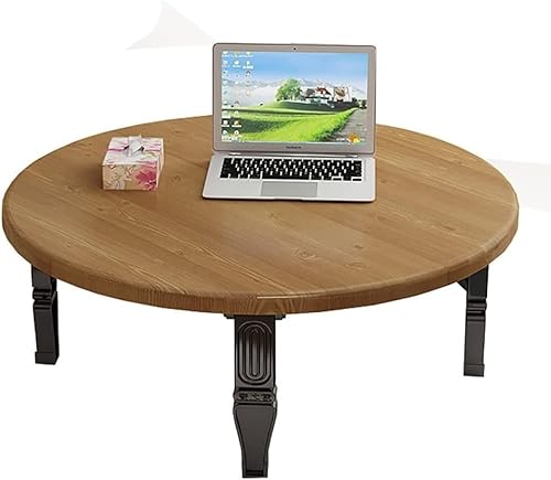 LIJBDDM Zusammenklappbarer runder Tisch, japanischer niedriger Tisch/Couchtisch/Arbeitszimmertisch/Esstisch, für Tatami-Schlafzimmer, Erkerfenstertisch (Größe: 80 cm, Farbe: B) von LIJBDDM