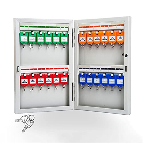 Großer Schlüsselkasten Wandmontage Schlüsselkasten, 24 Haken mit Schlüsselkarte Wandmontage Schlüsselschrank Haushalt Schlüssel Aufbewahrung Management Box Kombination Schlüsselschrank Safe Lock Box von LIJBN