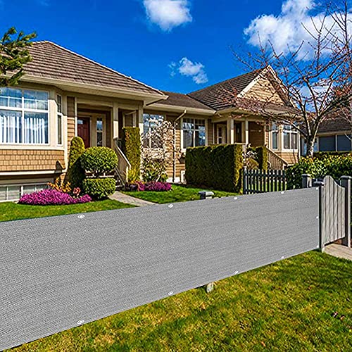 LIJBN Balkon-Sichtschutz, UV-beständig, Balkon-Sichtschutz mit Ösen, Gartenzaun für Veranda, Deck, Outdoor, Pool, Terrasse, Balkon (Grau), 90 x 800 cm von LIJBN