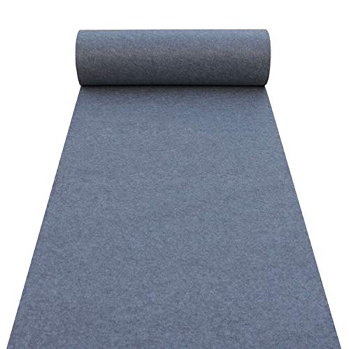 LIJBN Grauer Teppichläufer für Hochzeit, 2 mm dick, Einweg-Hochzeitsläufer, Gang, Outdoor, Polyester, Teppichläufer für Party, Abschlussball, Veranstaltung, Hochzeit (Größe: 1 × 20 m), Farbe: grau) von LIJBN