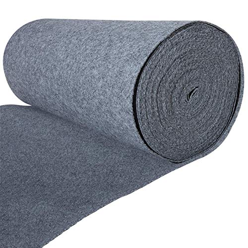 LIJBN Hochzeitsteppich Gangläufer, 5 mm dick, grauer Teppichläufer aus Polyester für Party, Abschlussball, Event, Hochzeitsbögen für Zeremonie (Größe: 1 x 10 m), Farbe: grau) von LIJBN