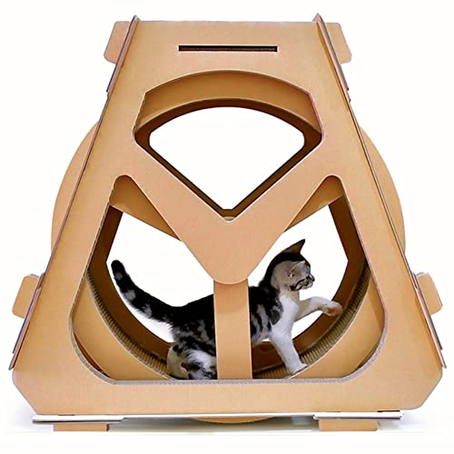 Laufband für Katzen, Klettergerüst für Katzen, Katzenbaum im Radstil mit Laufbahn im Teppich, Spinning-Spielzeug, für kleine bis mittelgroße Katzen, Übung von LIJBN