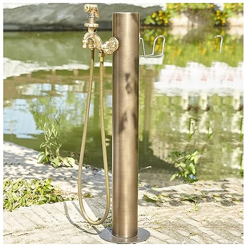 Wasserhahn-Wassersäule für den Außenbereich, Gartenbrunnen, Bodenmontage-Wasserhahn-Schlauch-Bibb mit Messing-Wasserhahn, Hofhydrant, frostsicherer Wasserspiel-Wasserschlauchhalter Wasserhahn-Wassersäule für den Außenbereich, Gartenbrunnen, Bodenmontage-Wasserhahn-Schlauch-Bibb mit Messing-Wasserhahn, Hofhydrant, frostsicherer Wasserspiel-Wasserschlauchhalter von LIJBN