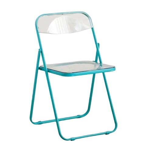 LIJCHGAO Moderner Barstuhl Kunststoff Sitz Transparenter Klappstuhl für Indoor Outdoor Küche Bars Bistro Camping 55cm D x 46cm L x 77cm H(Lake Blue) von LIJCHGAO