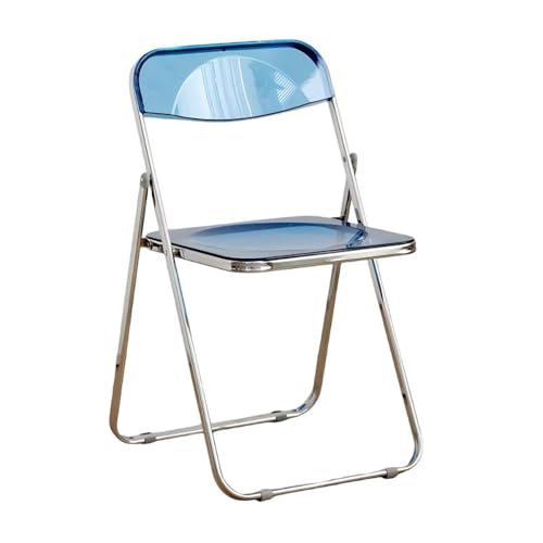 LIJCHGAO Stapelbarer Kristallsitz 55cm D x 46cm L x 77cm H Transparent Stuhl Luxuriöser moderner transparenter Klappstuhl Für Küche Bar Bistro Outdoor(Blue) von LIJCHGAO