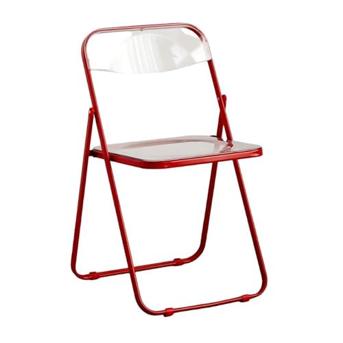 LIJCHGAO Stapelbarer Kristallsitz 55cm D x 46cm L x 77cm H Transparent Stuhl Luxuriöser moderner transparenter Klappstuhl Für Küche Bar Bistro Outdoor(Burgundy) von LIJCHGAO