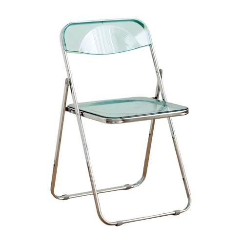 LIJCHGAO Stapelbarer Kristallsitz 55cm D x 46cm L x 77cm H Transparent Stuhl Luxuriöser moderner transparenter Klappstuhl Für Küche Bar Bistro Outdoor(Green) von LIJCHGAO