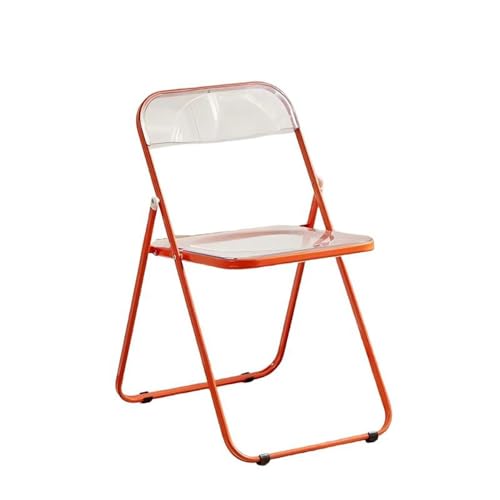 LIJCHGAO Stapelbarer Kristallsitz 55cm D x 46cm L x 77cm H Transparent Stuhl Luxuriöser moderner transparenter Klappstuhl Für Küche Bar Bistro Outdoor(Orange) von LIJCHGAO