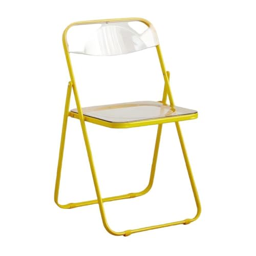 LIJCHGAO Stapelbarer Kristallsitz 55cm D x 46cm L x 77cm H Transparent Stuhl Luxuriöser moderner transparenter Klappstuhl Für Küche Bar Bistro Outdoor(Yellow) von LIJCHGAO