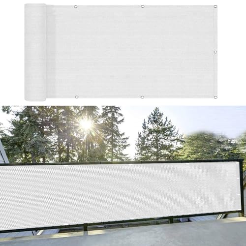 Balkon Sichtschutz Balkonverkleidung 75 x 500 cm HDPE Gewebe, Uv-Schutz, Wetterfest Balkonabdeckung Balkonverkleidung mit Kabelbinder für Den Gartenzaun Oder Balkon, Weiß Balkon Sichtschutz Balkonverkleidung 75 x 500 cm HDPE Gewebe, Uv-Schutz, Wetterfest Balkonabdeckung Balkonverkleidung mit Kabelbinder für Den Gartenzaun Oder Balkon, Weiß von LIJIAO