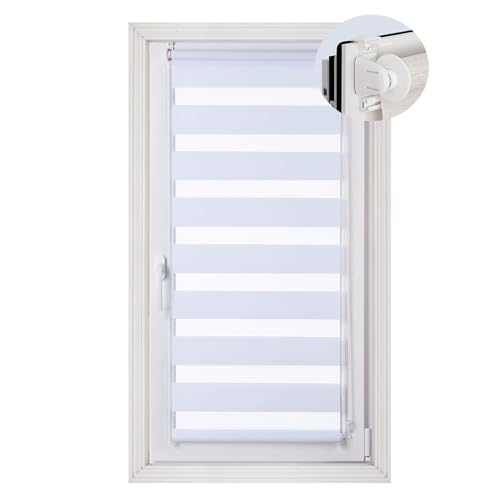 Doppelrollo Klemmfix ohne Bohren 110 x 90 cm Sonnenschutz & Sichtschutz Rollo Seitenzugrollo mit Klemmträger für Fenster & Tür, Weiß Doppelrollo Klemmfix ohne Bohren 110 x 90 cm Sonnenschutz & Sichtschutz Rollo Seitenzugrollo mit Klemmträger für Fenster & Tür, Weiß von LIJIAO
