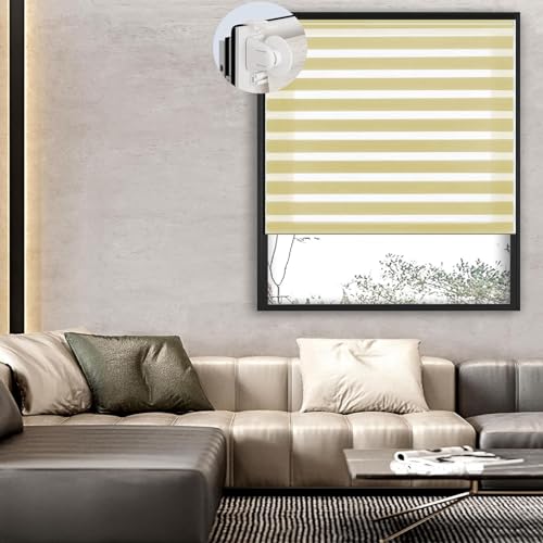 Doppelrollo Klemmfix ohne Bohren 50 x 80 cm Sonnenschutz & Sichtschutz Tag Und Nacht Duo Rollo inklusive Montagematerial für Tür & Fenster, Beige Doppelrollo Klemmfix ohne Bohren 50 x 80 cm Sonnenschutz & Sichtschutz Tag Und Nacht Duo Rollo inklusive Montagematerial für Tür & Fenster, Beige von LIJIAO