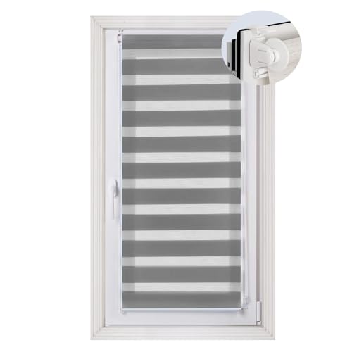 Doppelrollo Klemmfix ohne Bohren 70 x 90 cm lichtdurchlässig & verdunkelnd Rollos Für Fenster Ohne Bohren mit Klemmträger für Fenster & Tür, Dunkelgrau Doppelrollo Klemmfix ohne Bohren 70 x 90 cm lichtdurchlässig & verdunkelnd Rollos Für Fenster Ohne Bohren mit Klemmträger für Fenster & Tür, Dunkelgrau von LIJIAO