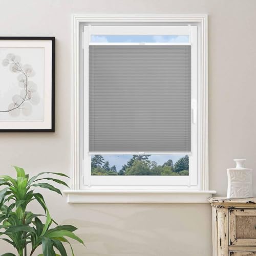 Faltrollo Klemmfix 25 x 220 cm Blickdicht - Sichtschutz - Sonnenschutz Custom Plissee 2 Bedienschienen aus Aluminium für Schlafzimmer, Hellgrau Faltrollo Klemmfix 25 x 220 cm Blickdicht - Sichtschutz - Sonnenschutz Custom Plissee 2 Bedienschienen aus Aluminium für Schlafzimmer, Hellgrau von LIJIAO