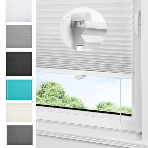 Faltrollos Für Fenster 60 x 170 cm Verdunklungsplissee Lichtundurchlässig Thermo Plisseerollo Inkl. Aller Montage-Teile für Schlafzimmer, Weiß Faltrollos Für Fenster 60 x 170 cm Verdunklungsplissee Lichtundurchlässig Thermo Plisseerollo Inkl. Aller Montage-Teile für Schlafzimmer, Weiß von LIJIAO
