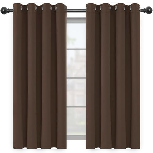 LIJIAO Vorhang Blickdicht mit Ösen 200 x 230 cm Thermo Vorhang Gegen Kälte Und Hitze Blickdichte Ösenvorhang Wohnzimmer Vorhänge 2Er Set für Fenster Wohnzimmer, Braun von LIJIAO