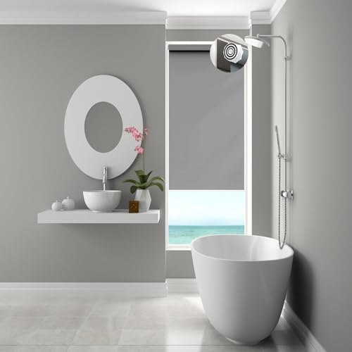 Rollo für Fenster Ohne Bohren 70 x 70 cm Sichtschutz und Sonnenschutz, Verdunklungsrollo Fensterrollo inkl. Zubehör für Fenster und Türen, Hellgrau Rollo für Fenster Ohne Bohren 70 x 70 cm Sichtschutz und Sonnenschutz, Verdunklungsrollo Fensterrollo inkl. Zubehör für Fenster und Türen, Hellgrau von LIJIAO