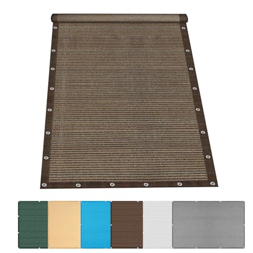 Segeltuch mit Ösen 2.1 x 3.4 m Sonnenschutz Rechter Winkel Sonnensegel mit Ösen Ohne Bohren HDPE Wetterbeständig Atmungsaktiv Segeltuch für Balkon Terrasse, Braun von LIJIAO