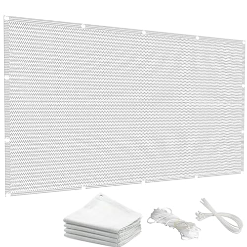 Sichtschutz Zaunblende 100 x 260 cm Witterungsbeständig Sichtschutz Sichtschutz für Balkon Terrasse mit Kabelbinder für Balkon Und Terrasse, Weiß von LIJIAO