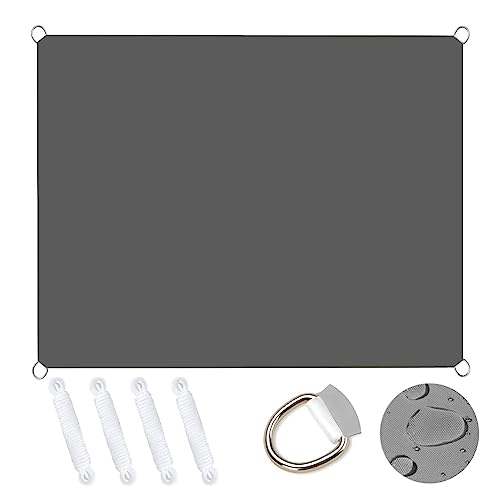 Sonnensegel Rechteckig 1.2 x 1.8 m PES Polyester mit UV Schutz Windschutz Sonnensegel Quadrat mit Seile für Terrasse Balkon Garten, Dunkelgrau von LIJIAO