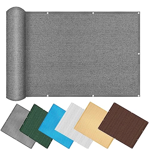 Sonnensegel Sonnenschutz 1.6 x 6 m Sonnenschutz Atmungsaktiv HDPE UV Schutz Sichtschutz Windschutz Tarp mit 1.5m freiem Seil für Außenbereich Terrasse, Grau von LIJIAO